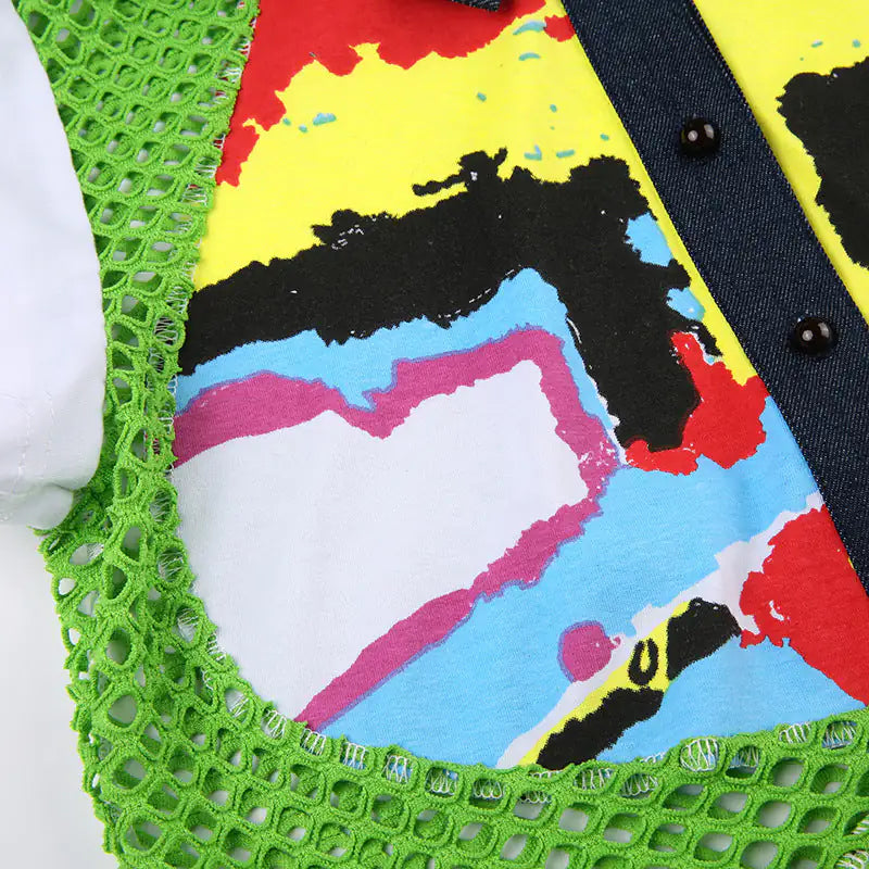 Street Art Mesh Crop Top
