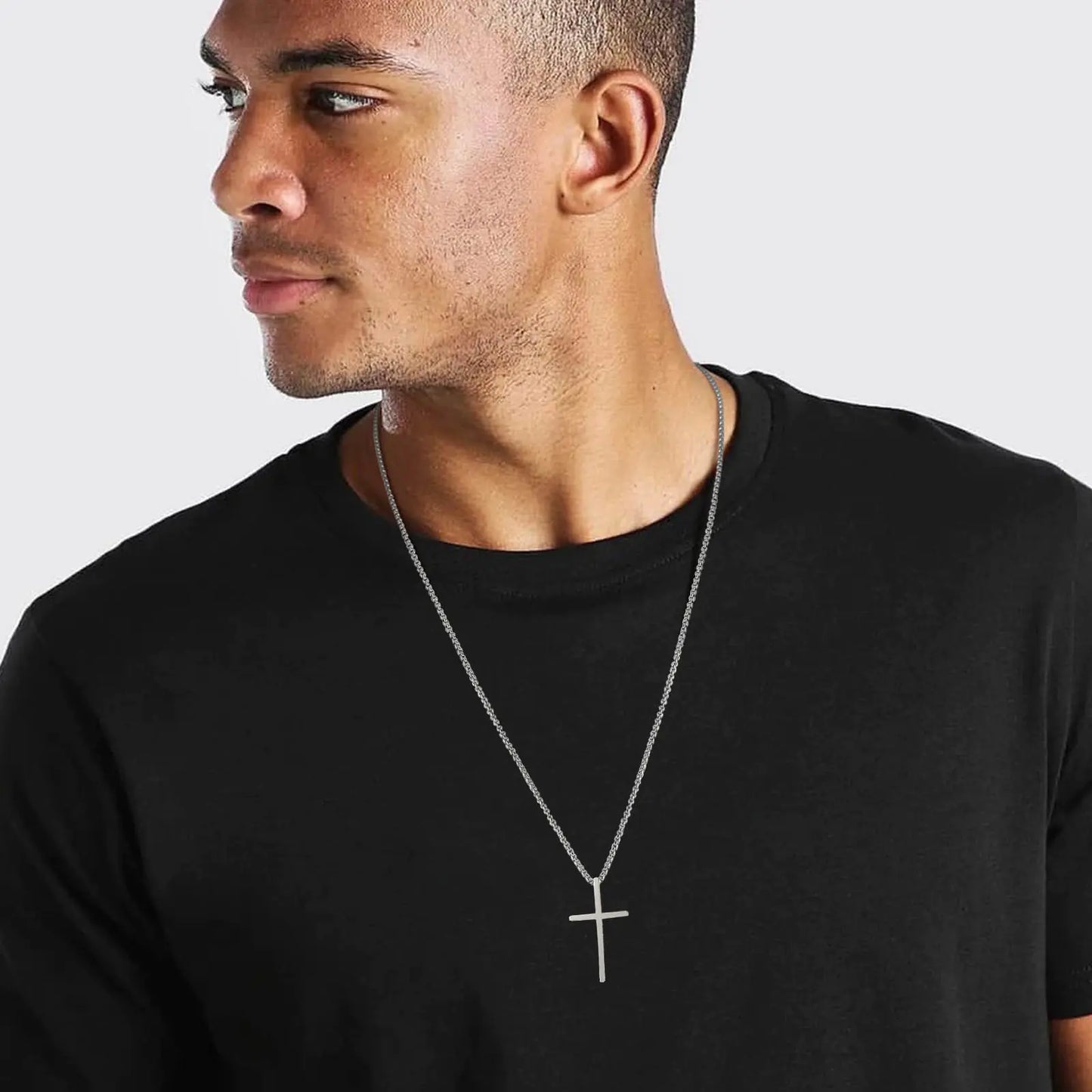 Vnox Bold Cross Pendant Necklace