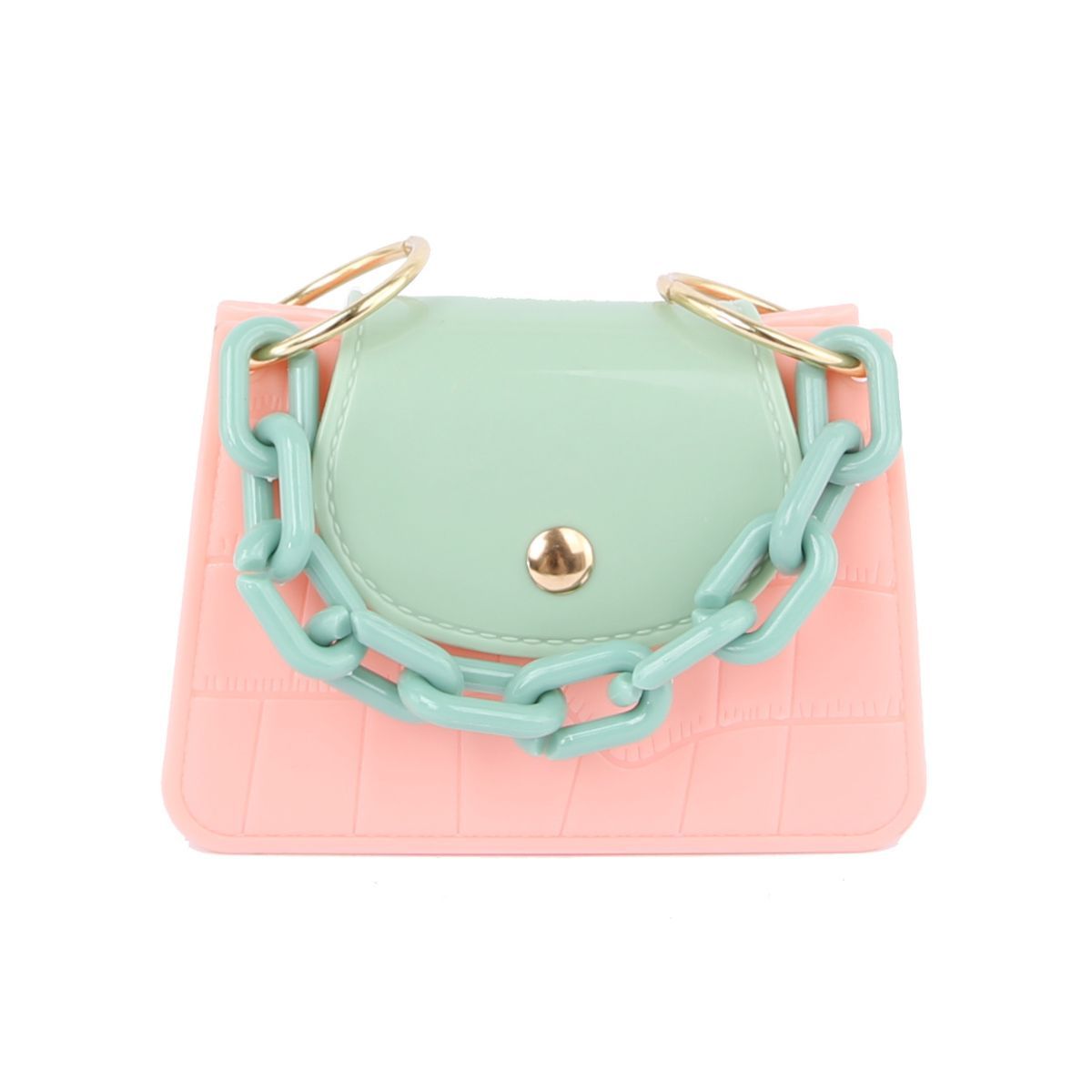 Pink and Mint Mini Jelly Crossbody Bag