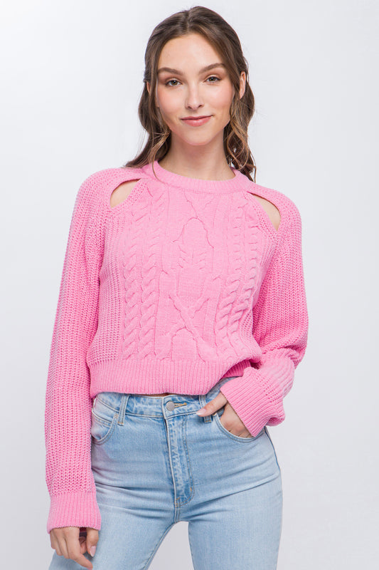 Cold Shoulder Cuddle Sweater