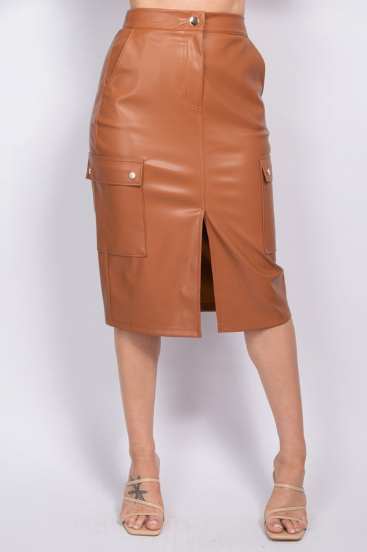 High Voltage Leather Cargo Skirt