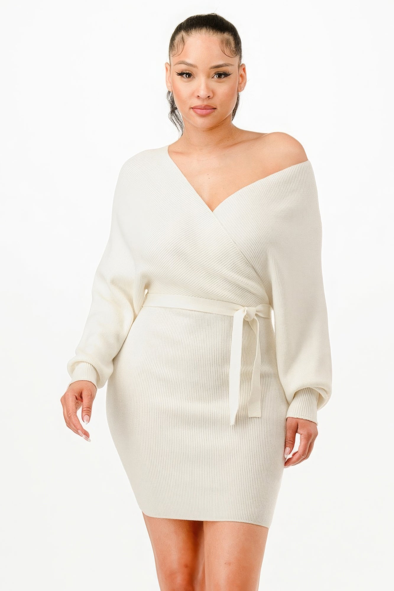 EmberWrap Off-Shoulder Dress