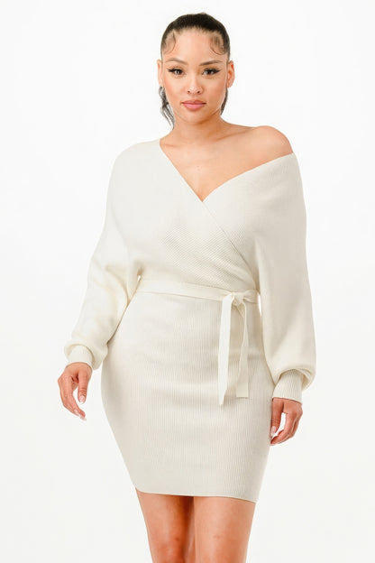 EmberWrap Off-Shoulder Dress