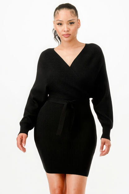 EmberWrap Off-Shoulder Dress