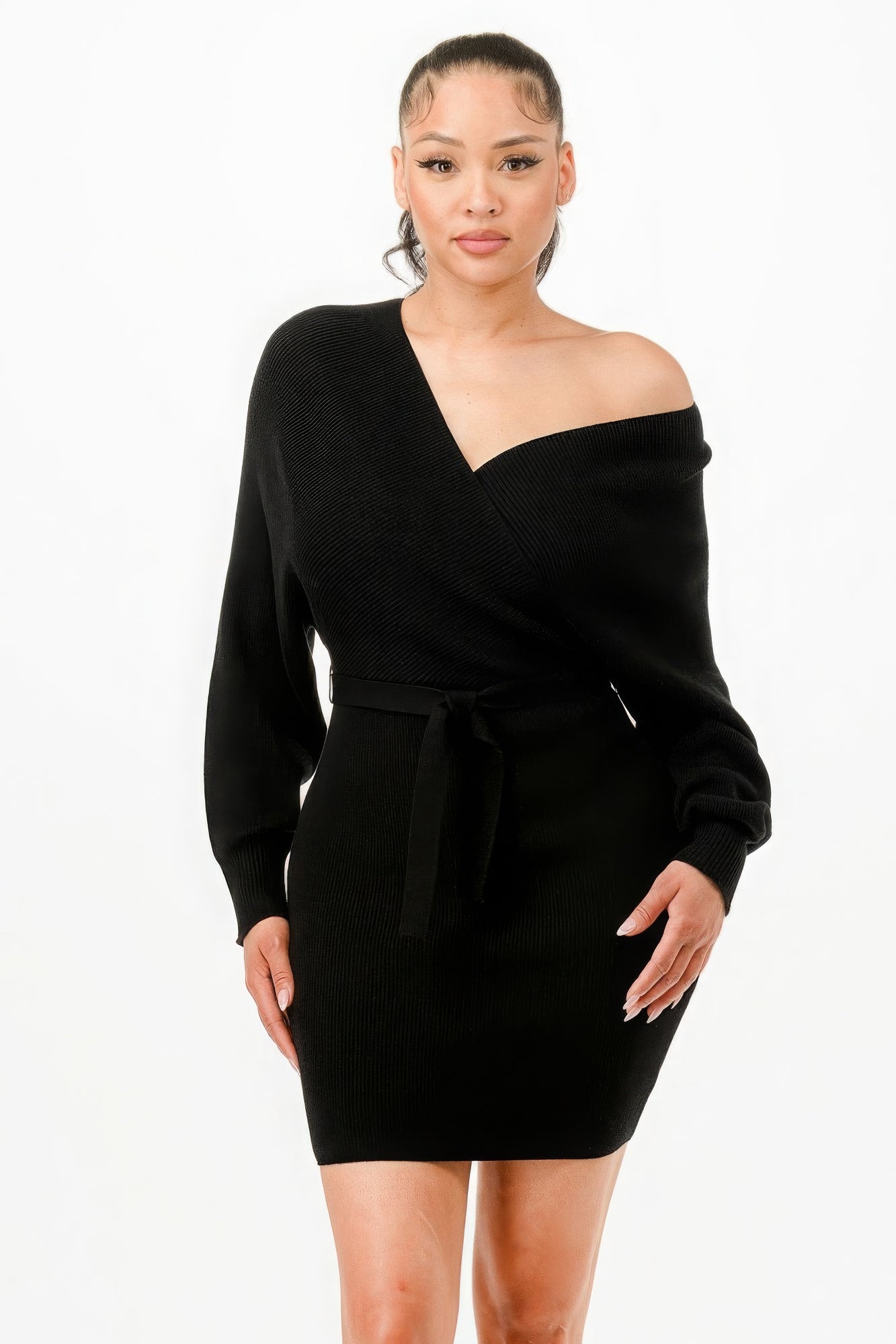 EmberWrap Off-Shoulder Dress
