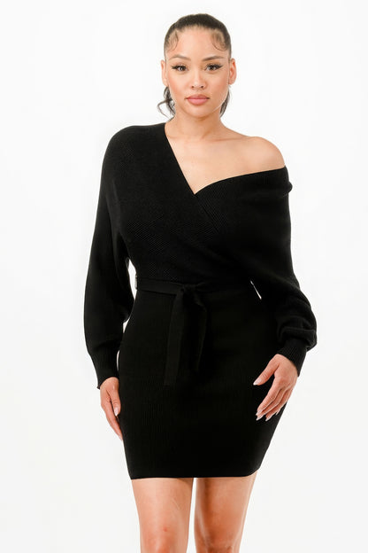 EmberWrap Off-Shoulder Dress