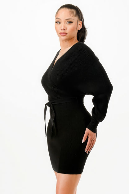 EmberWrap Off-Shoulder Dress