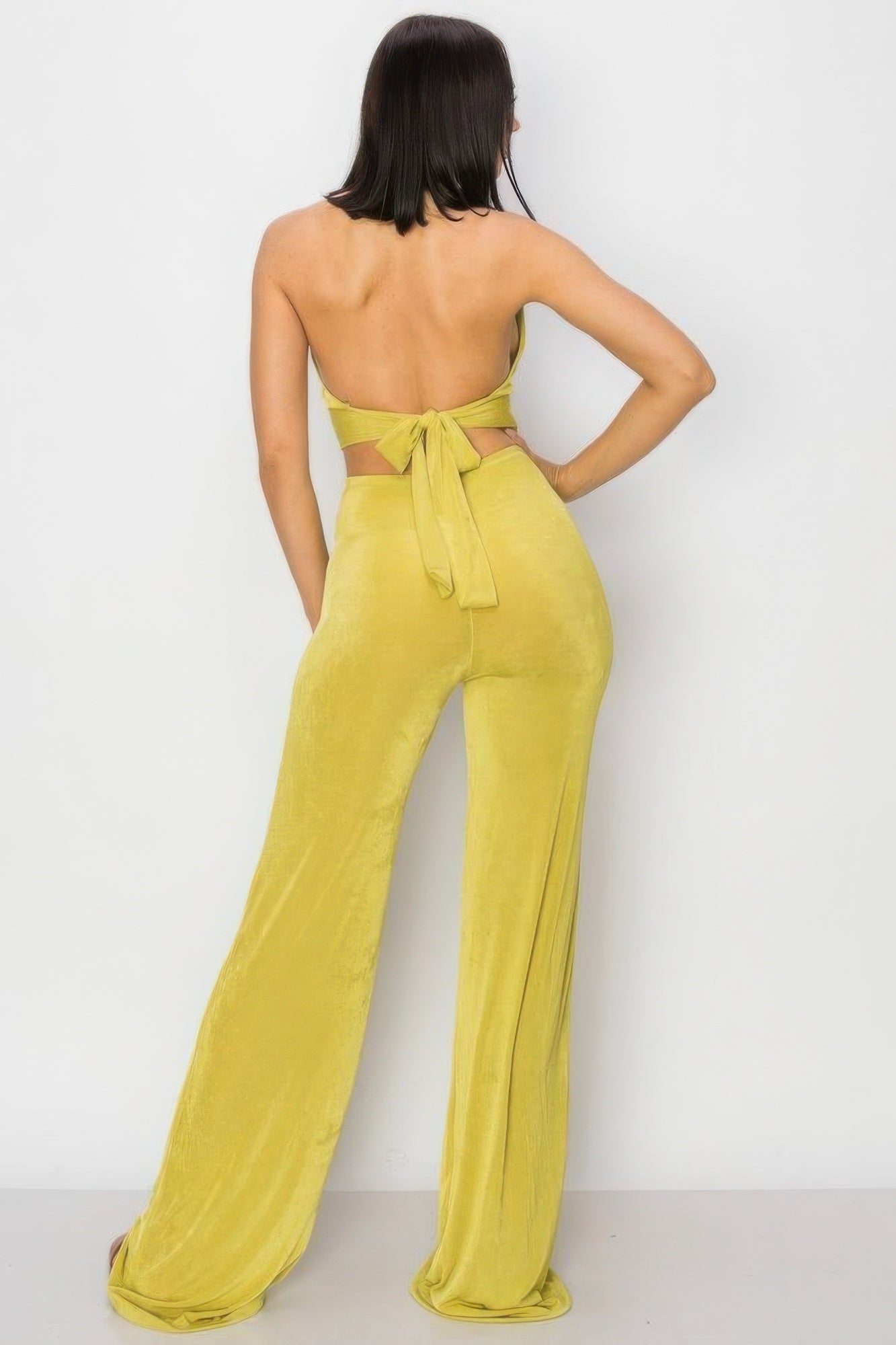 Solid Slinky Wide Legs Jumpsuit