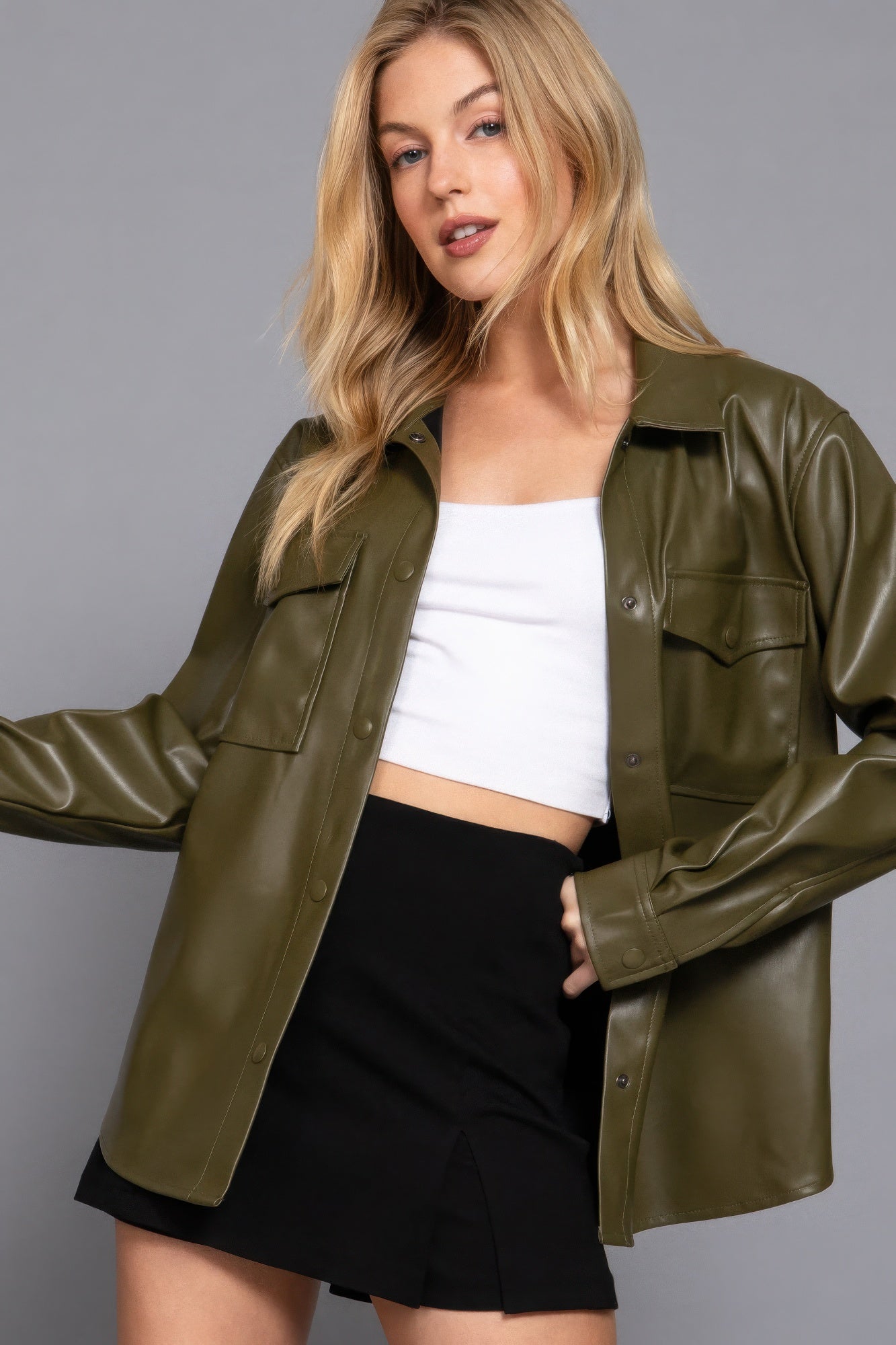 Rebel Allure Faux Leather Jacket