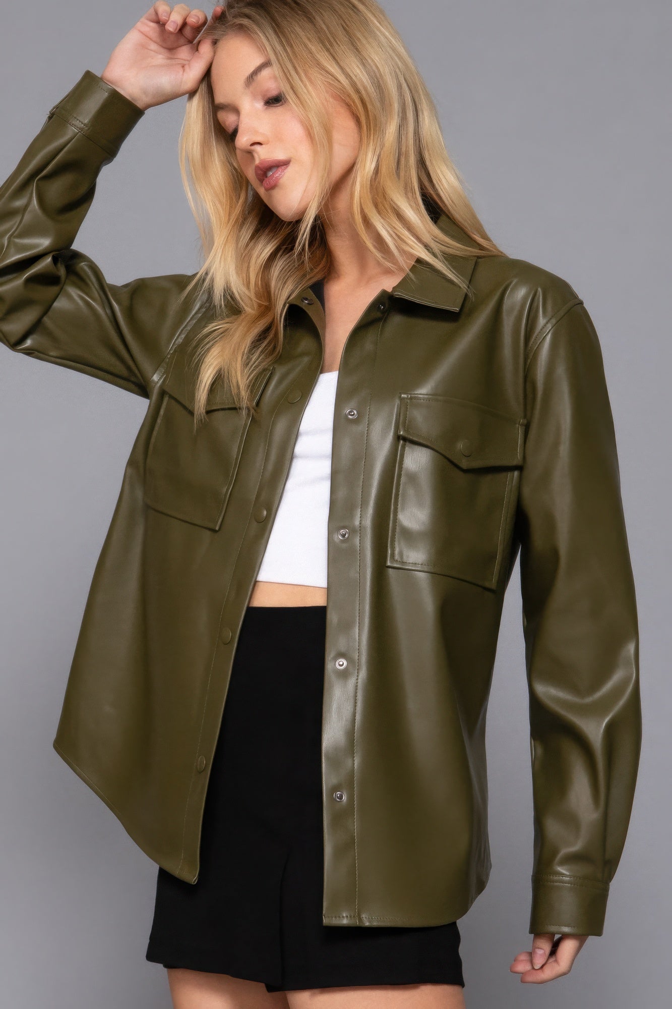 Rebel Allure Faux Leather Jacket