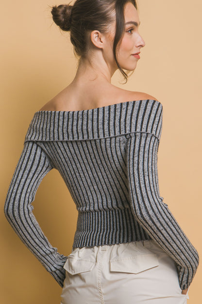 Zip & Allure Bardot Top