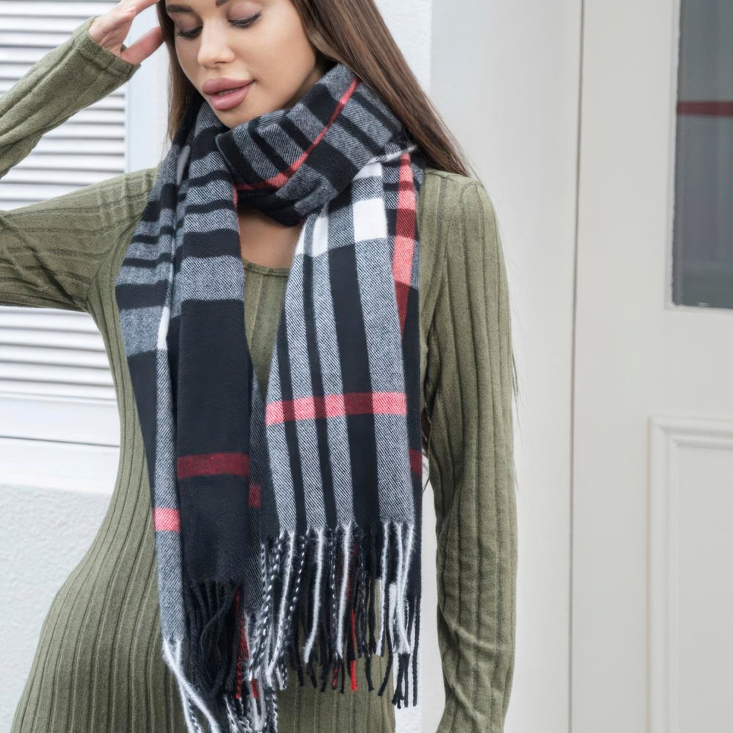 Plaid & Proud Tassel Scarf