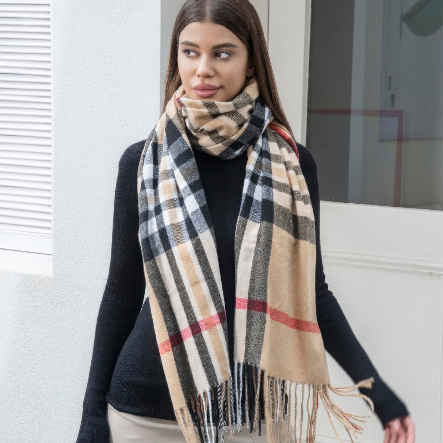 Plaid & Proud Tassel Scarf