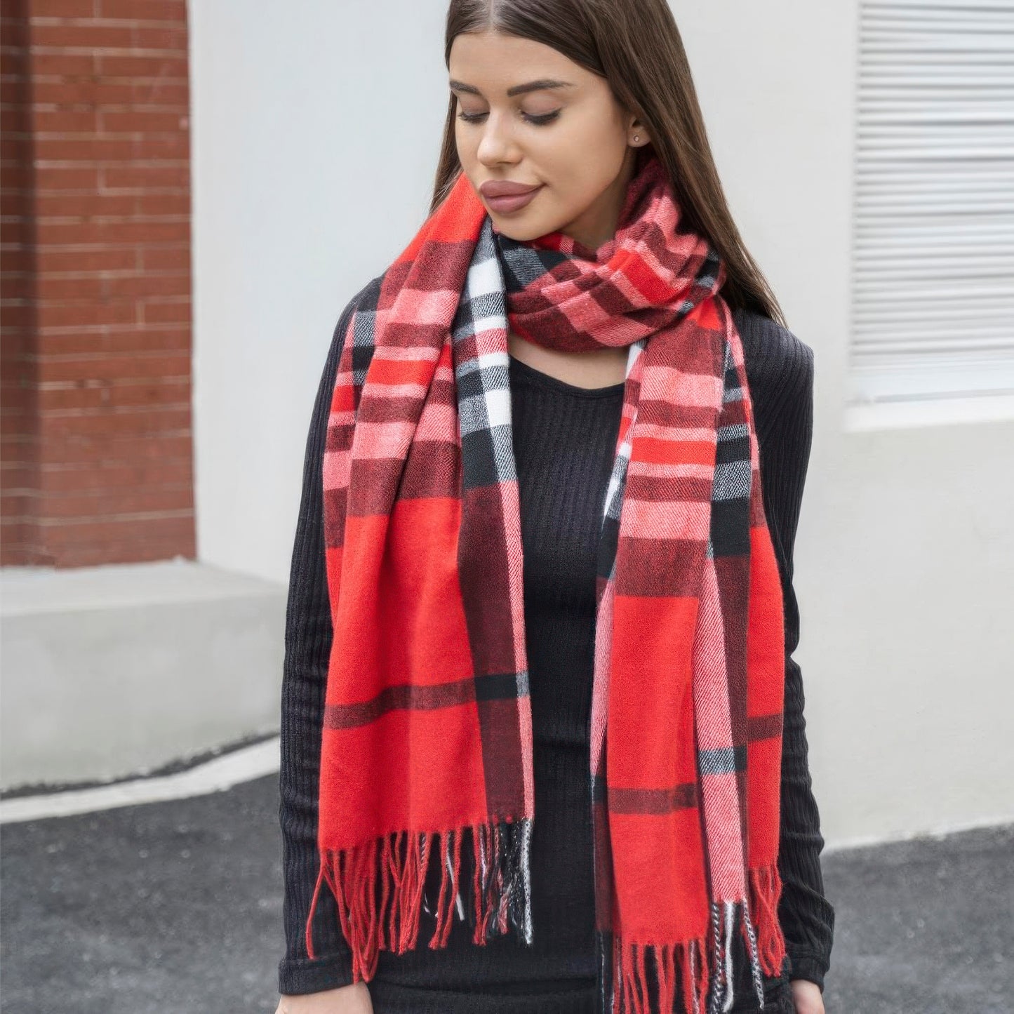 Plaid & Proud Tassel Scarf