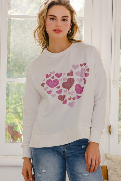 Rhinestone Heart Dreams Pullover