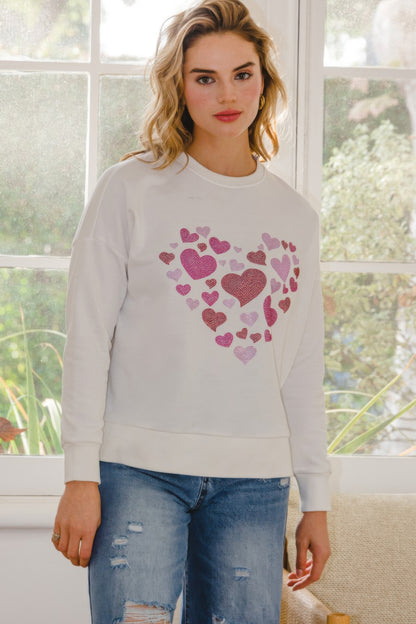 Rhinestone Heart Dreams Pullover