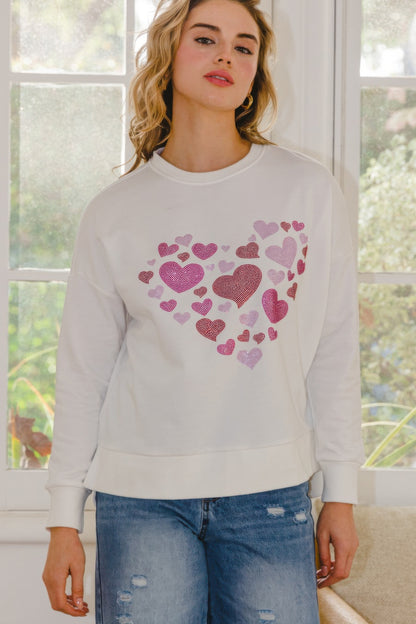 Rhinestone Heart Dreams Pullover