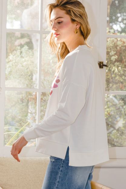 Rhinestone Heart Dreams Pullover