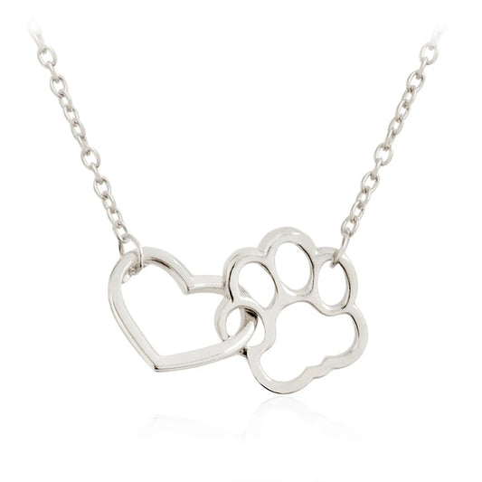 Pet Paw Hollow Charm Necklace