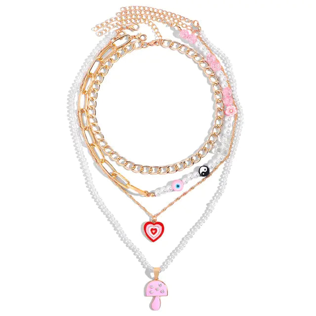 Rose Radiance Heart Crystal Necklace