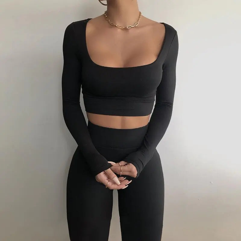 Effortless Vibes Long Sleeve Crop & Legging Set